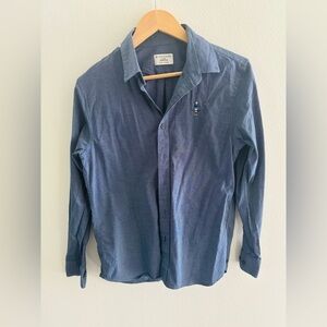 Giordano Navy Slim Fit Button Down Shirt